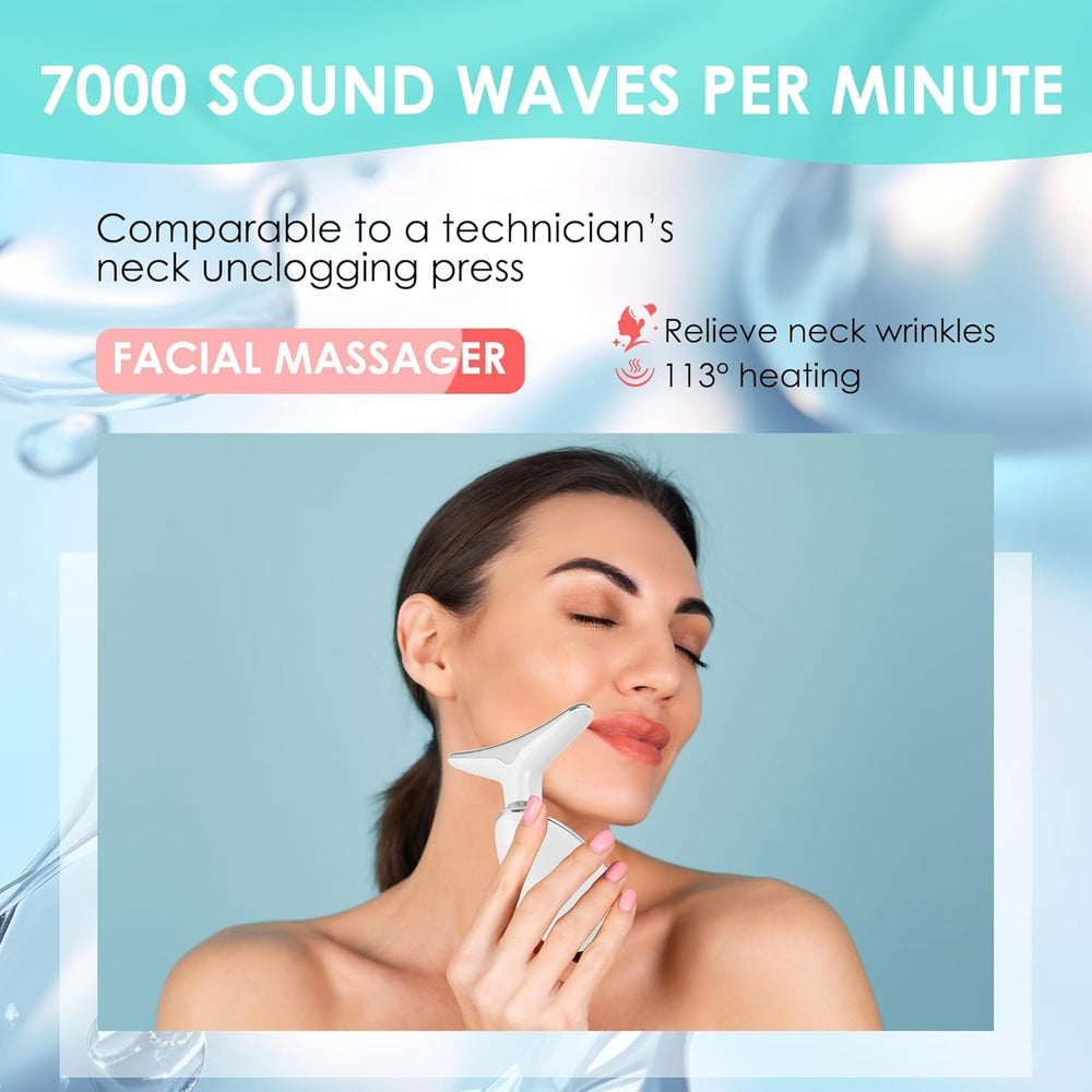 Doset Facial Massager package contents: massager, USB cable, manual.
