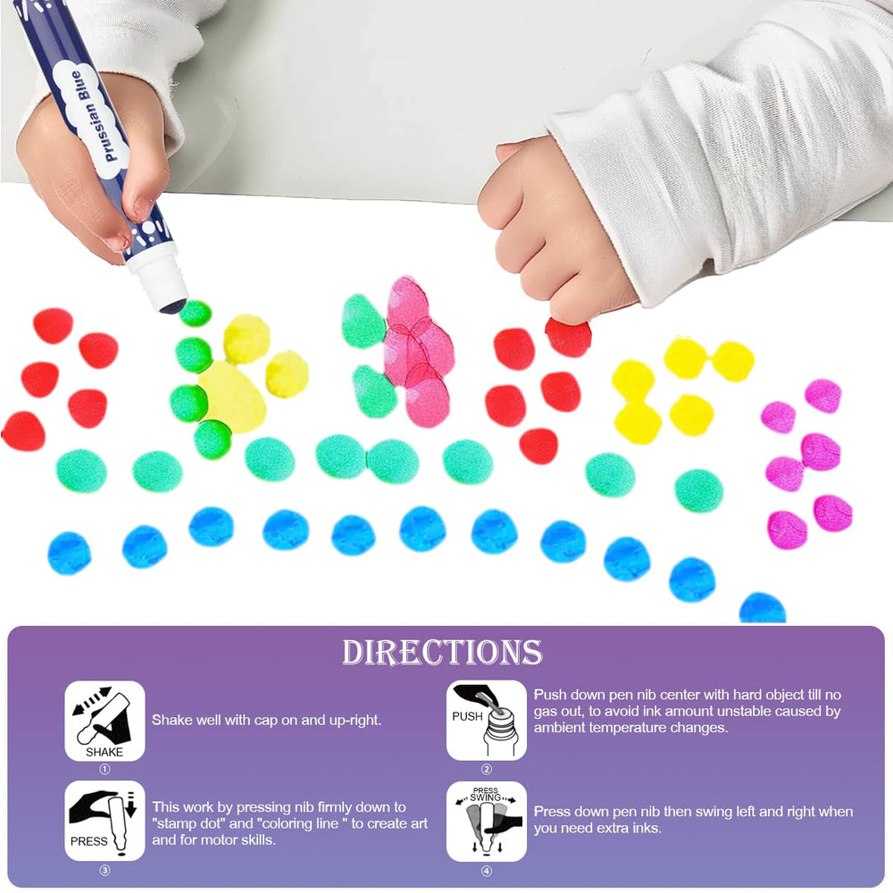 DOSEWART washable markers prevent staining on clothes or skin.