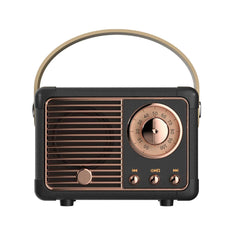 Dosmix retro Bluetooth speaker front view, compact for portable listening anywhere