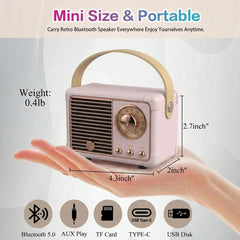 Dosmix Retro Bluetooth Speaker top view, small surface for space-saving setup