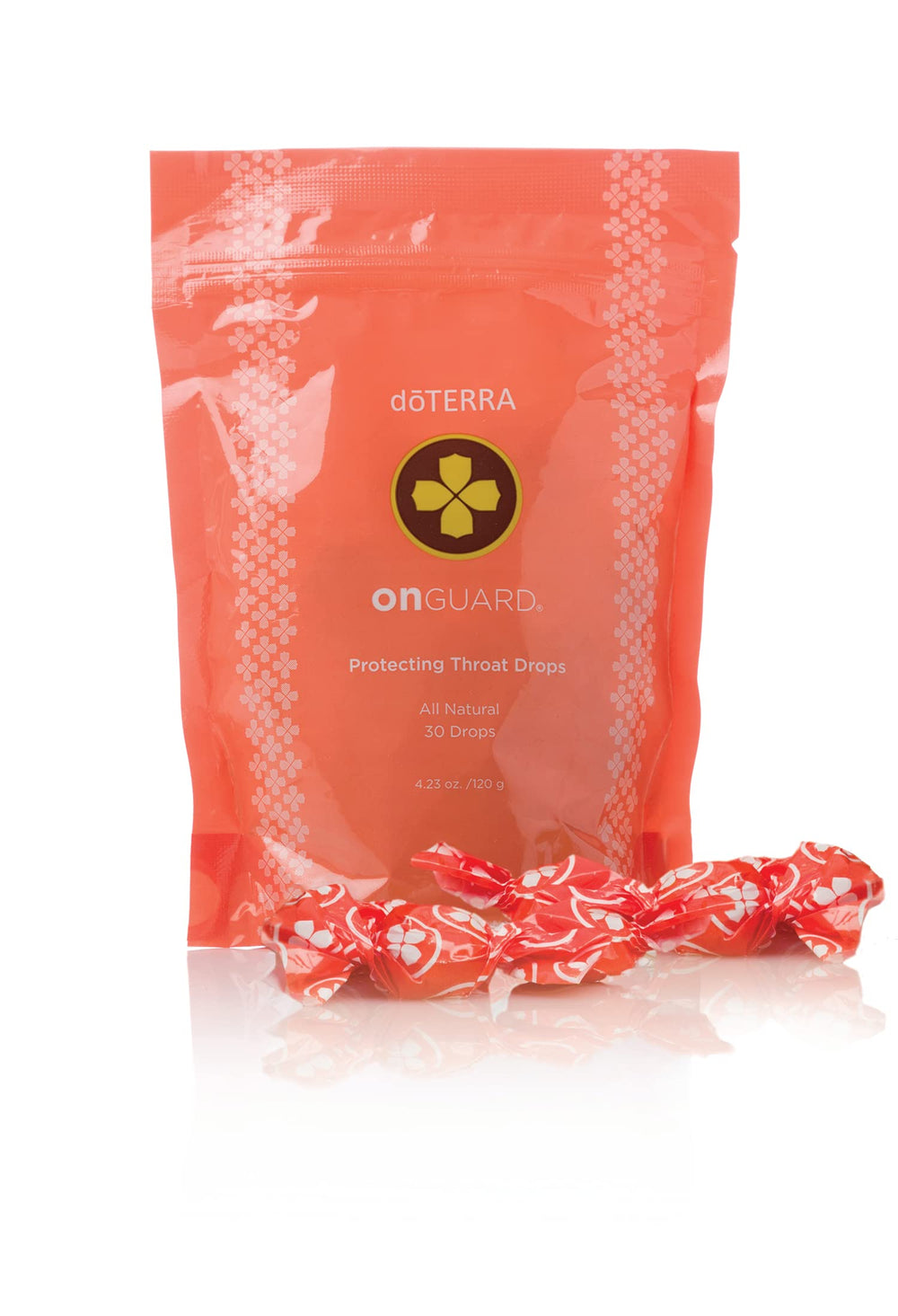 doTERRA On Guard throat drops packaging for convenient, on-the-go use.
