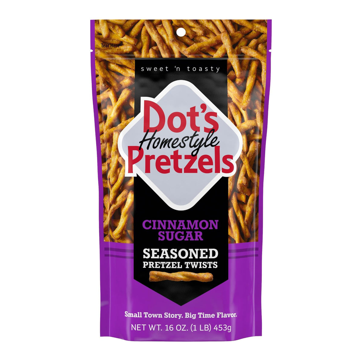 Dot's Cinnamon Sugar Pretzel Twist for on-the-go snacking.