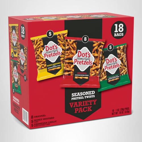 Dot's Homestyle Pretzels Parmesan Garlic 1oz bag suitable for gifting.