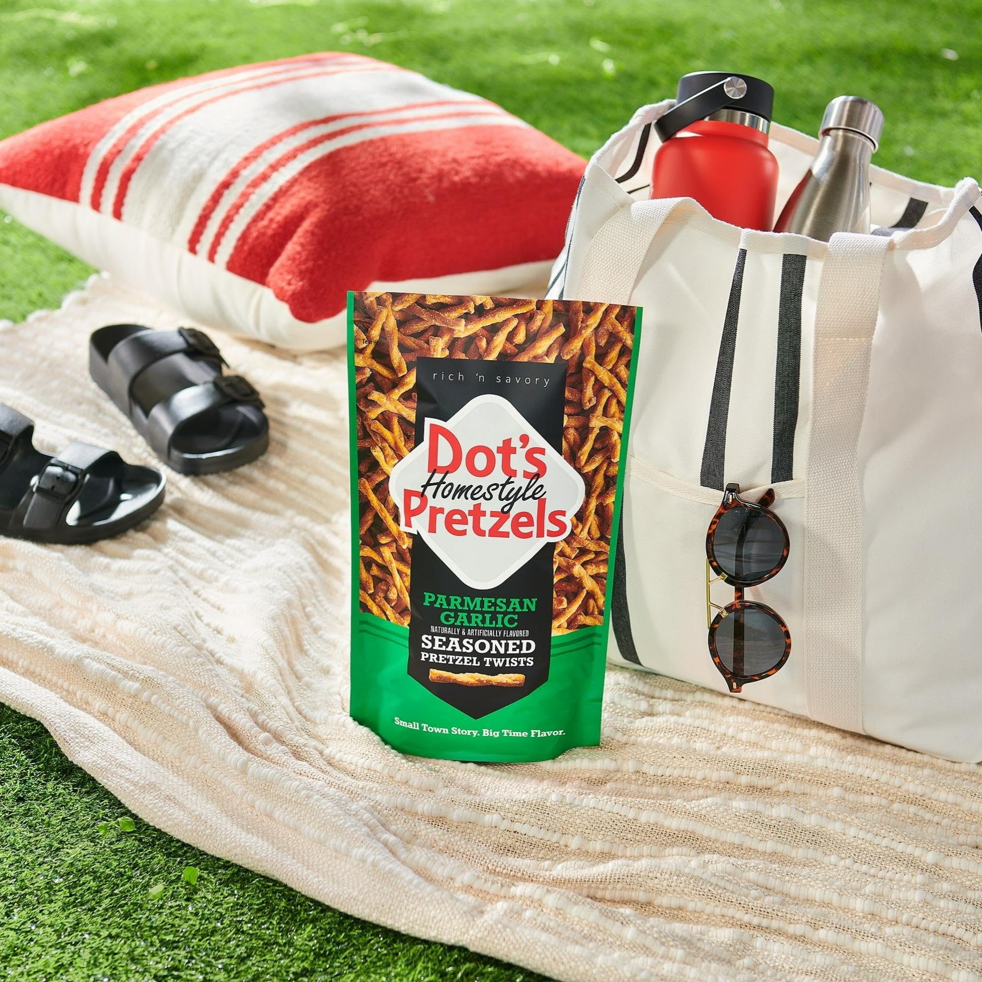 Dot's Homestyle Pretzels Parmesan Garlic Twists with dips to elevate snacking