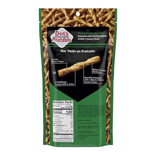 Dot's Homestyle Pretzels Parmesan Garlic Twists arranged on a wooden board for sharing