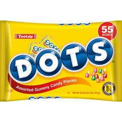 DOTS original gummy candies in a 55-count mini box for party favors.