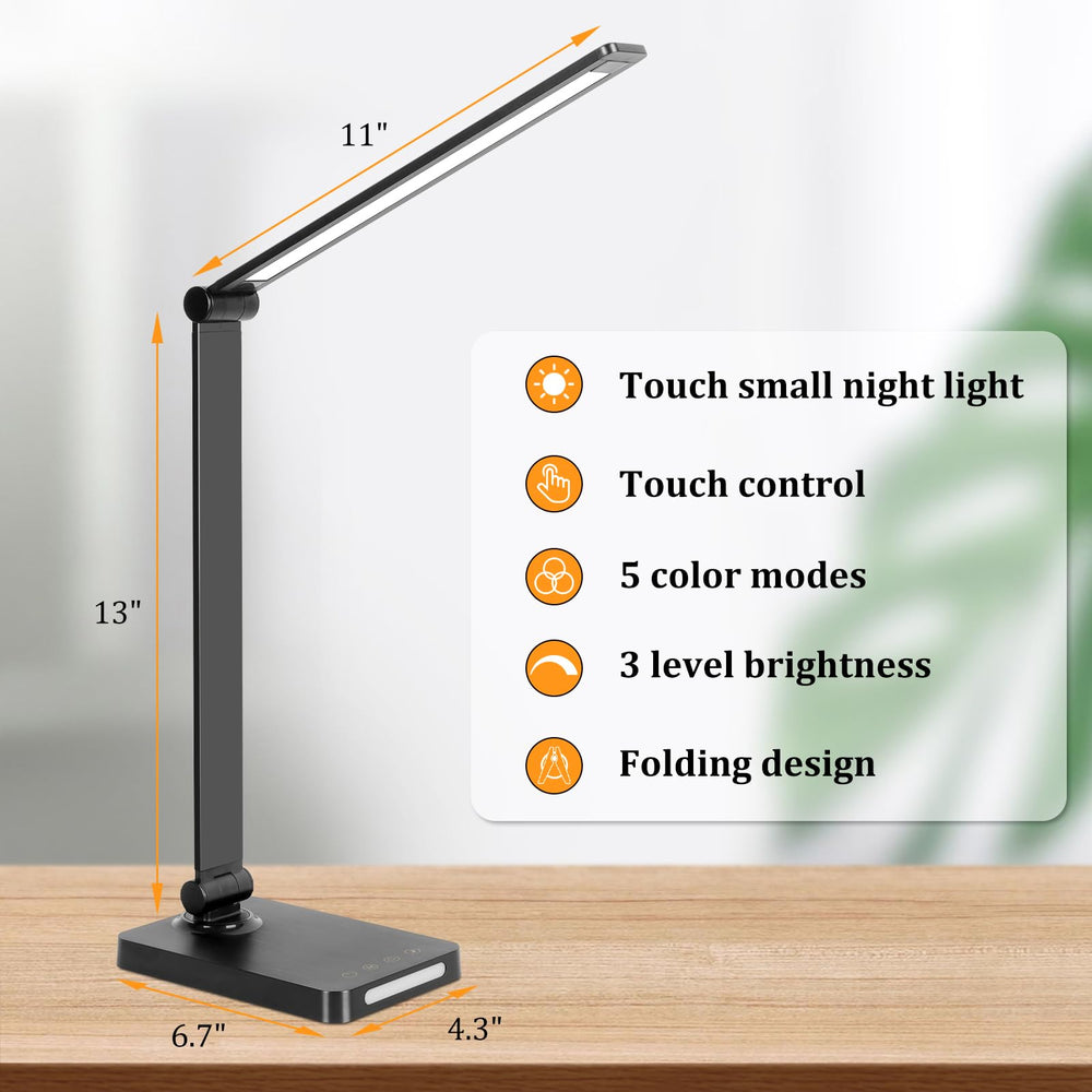 Dott Arts lamp with USB ports charges devices while you work.