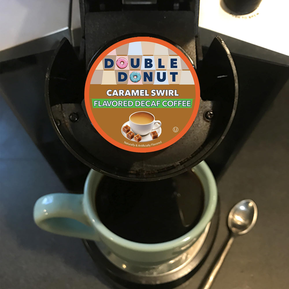 Double Donut office break room scene with coffee.