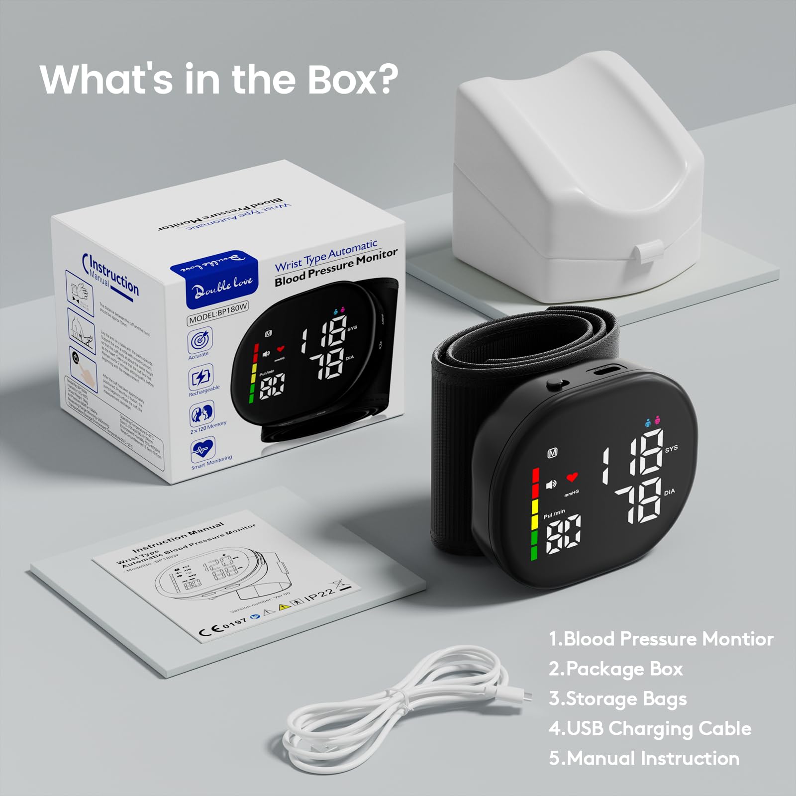 Double love monitor is lightweight at 113 g with a protective case for travel.