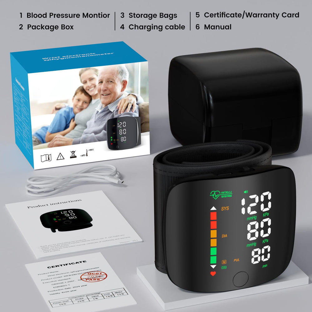 Double Love dual-memory wrist monitor stores up to 99 readings per user.