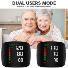 Double Love wrist BP monitor with touch screen for easy navigation and viewing results.
