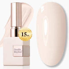 Double Rhythm cream white gel polish bottle ready for all-season color and smooth application