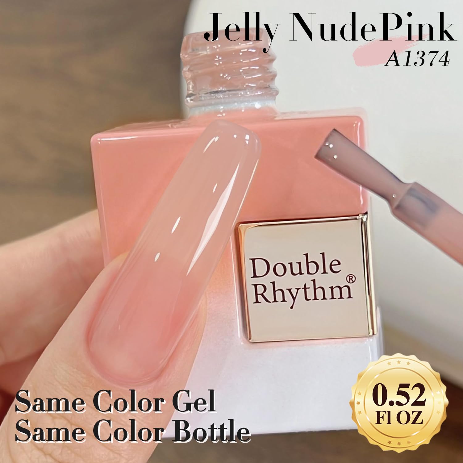 Double Rhythm 15ml jelly polish cap closeup highlighting compact packaging.