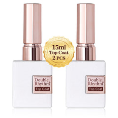 Double Rhythm 2Pcs kit with clear top coats in bottles for gleaming finish.