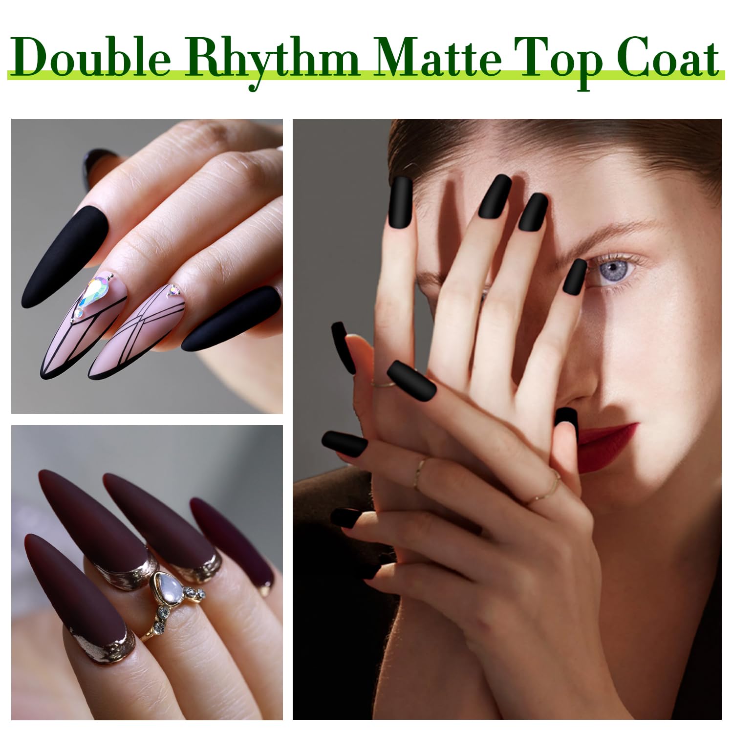 Close-up of Double Rhythm aurora glitter nail polish on a manicured nail.