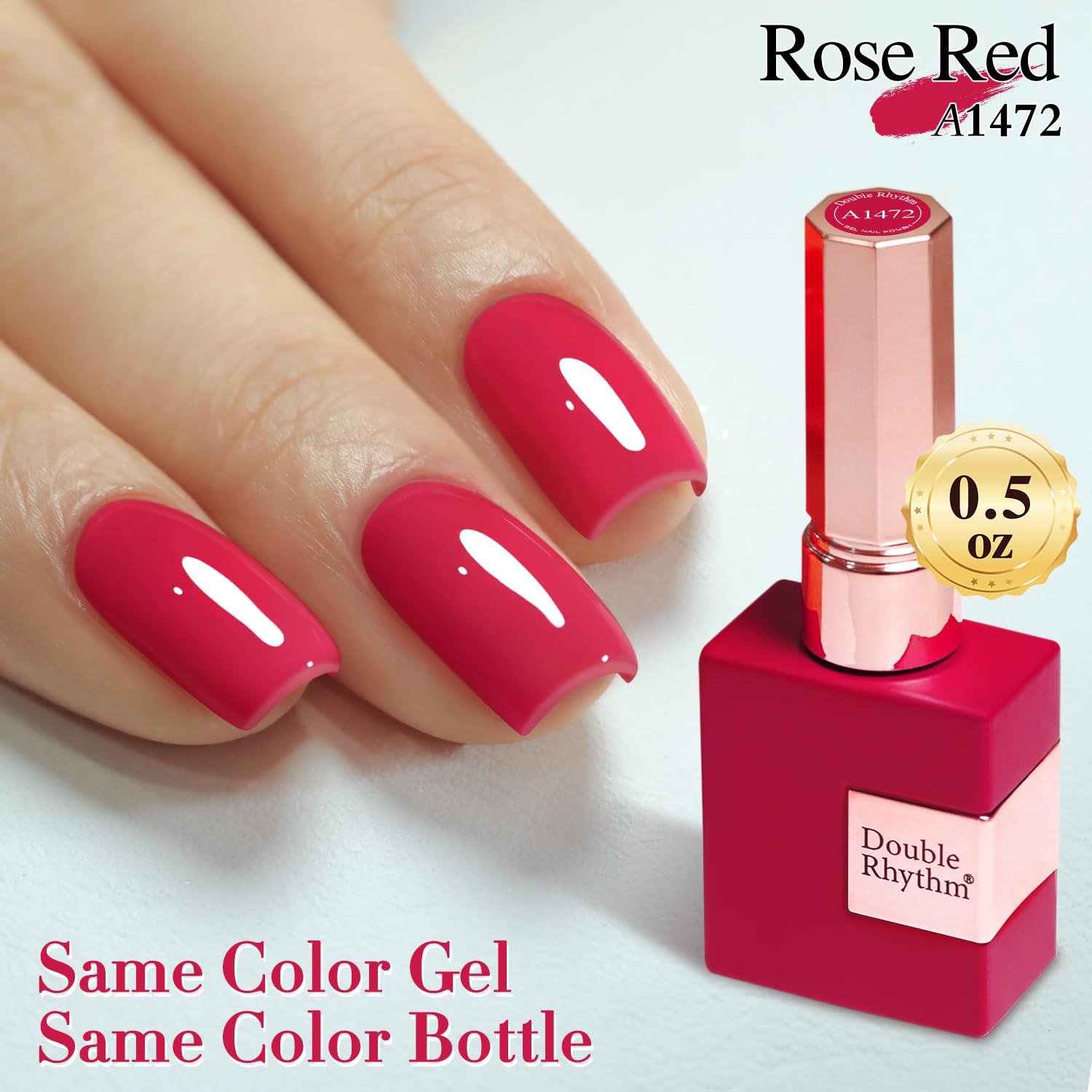 Double Rhythm base coat and top coat steps for a smooth, glossy wear.