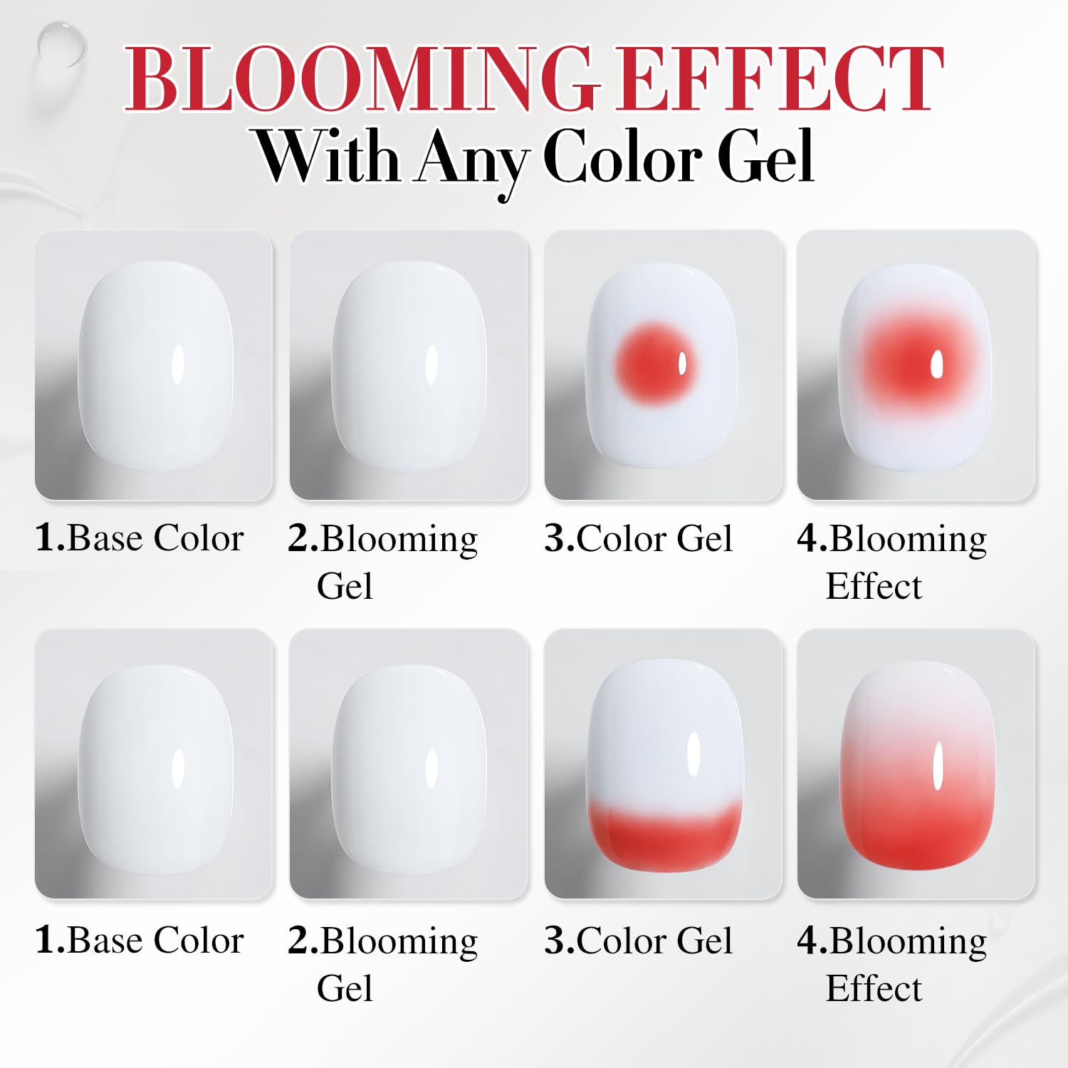 Double Rhythm Blooming Gel color blending delivers smooth shade merge