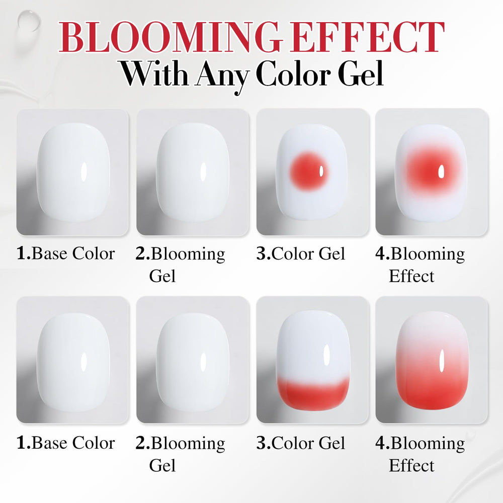Double Rhythm Blooming Gel color blending delivers smooth shade merge
