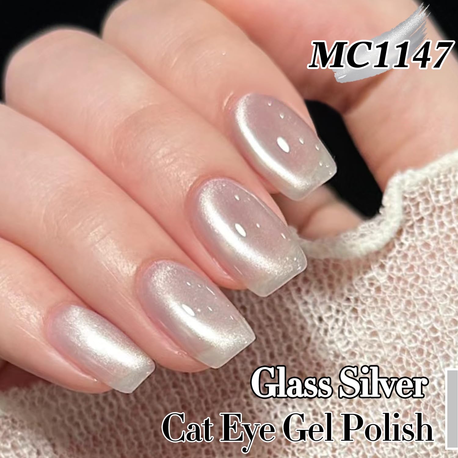 Double Rhythm cat-eye gel polish shows glitter shimmer for striking nails