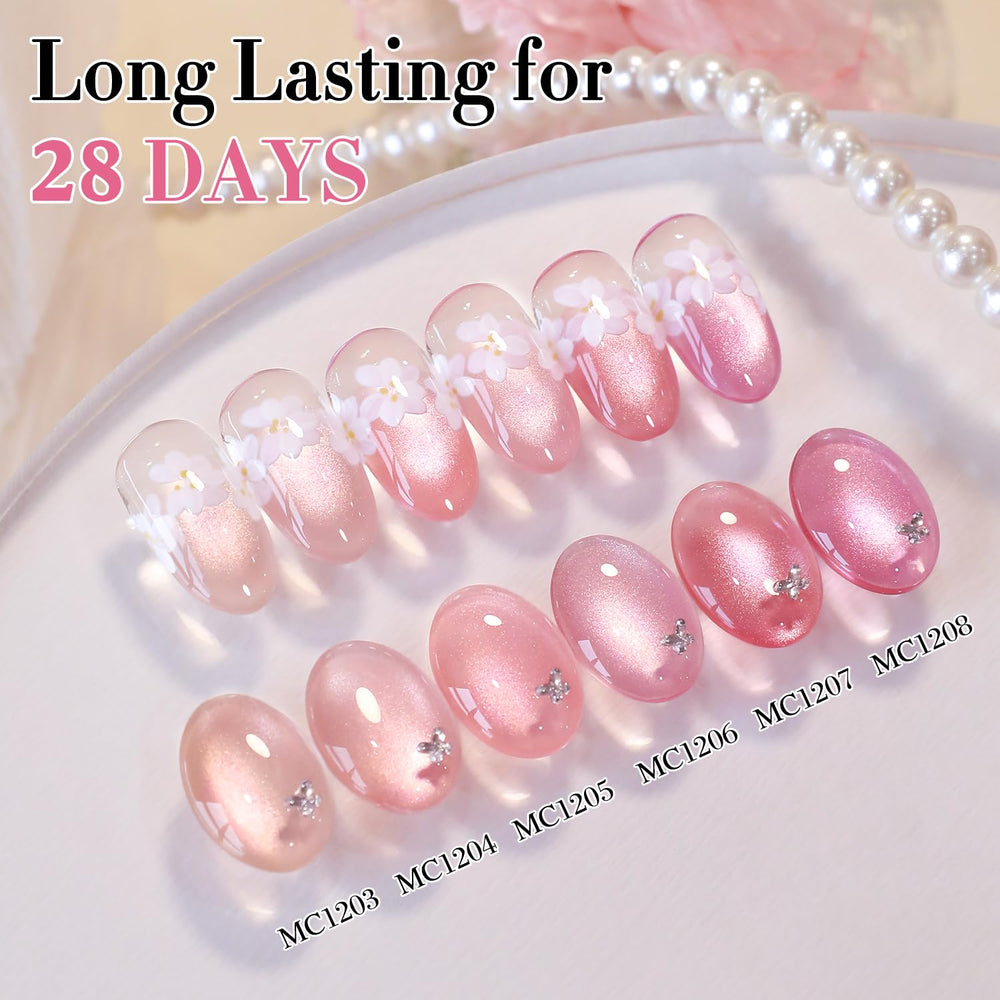 Bottle closeup of Double Rhythm Rose T6-45 gel polish with clear label