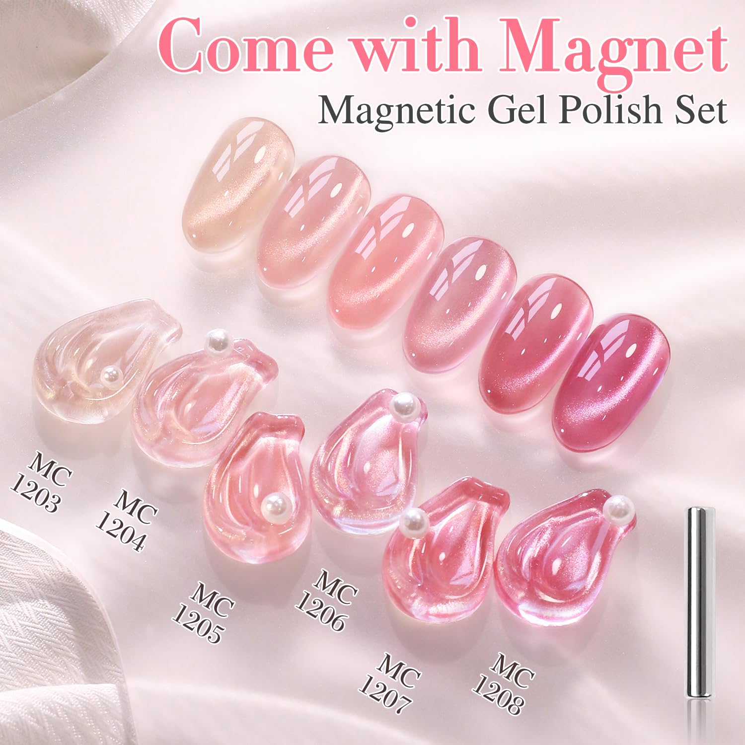 Close-up under lamp shows holographic reflectiveness of Rose T6-45 polish