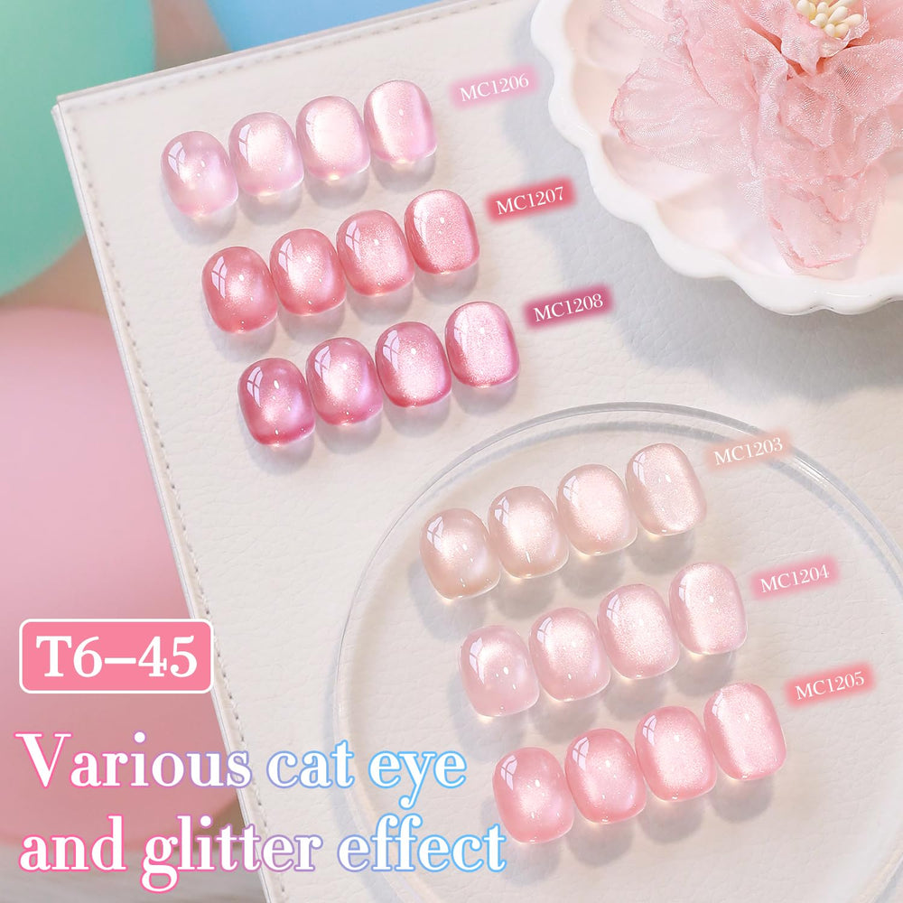 Magnet demonstration image for cat-eye effect on Double Rhythm Rose T6-45