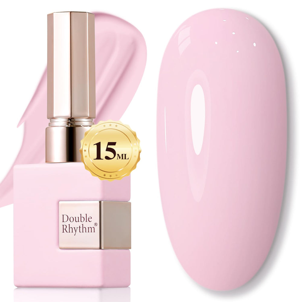 Double Rhythm creamy pink A1389 bottle showing sheer color for at-home manicure
