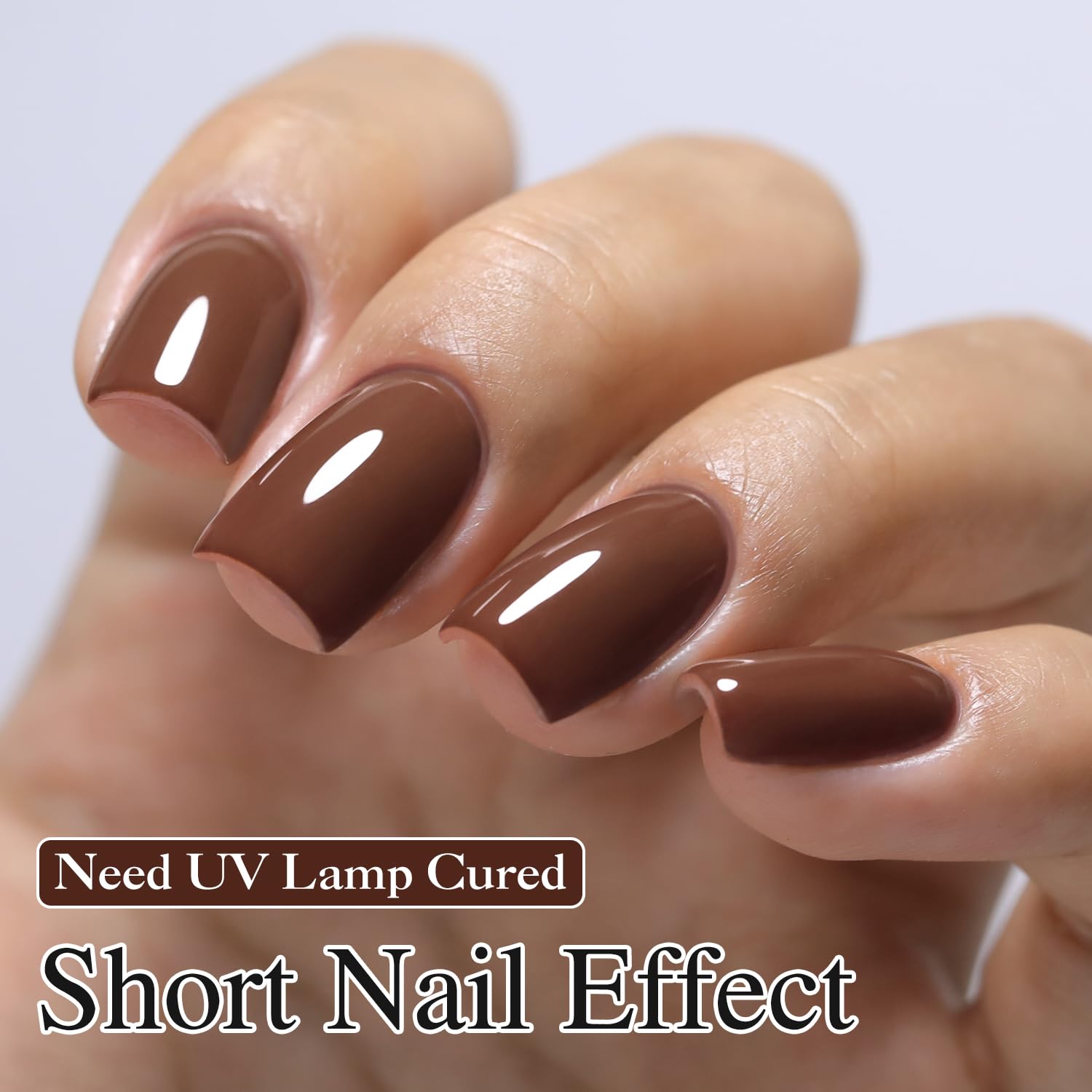 Double Rhythm 15ml gel polish swatch reveals a natural-looking sheer brown tone.
