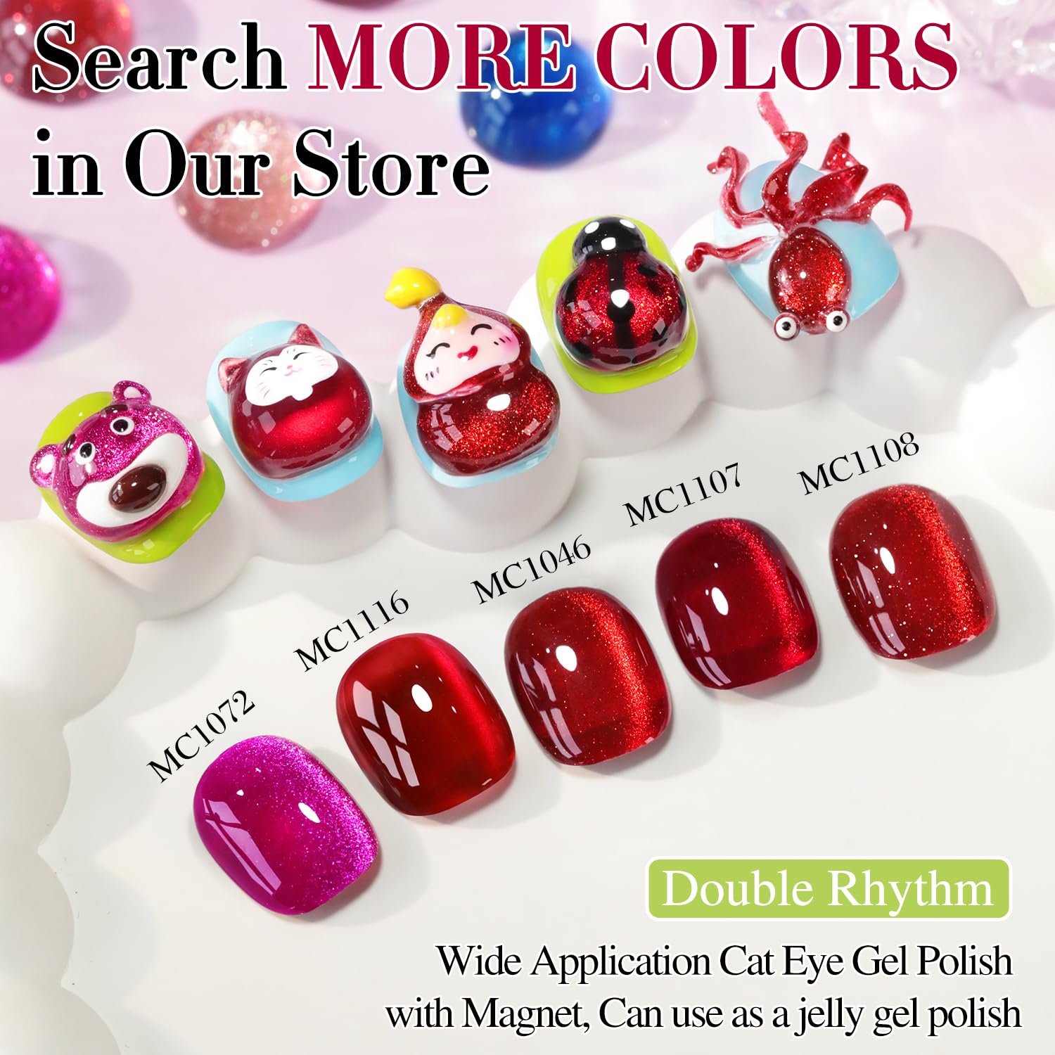 Gift-ready Double Rhythm cat eye gel polish kit concept.