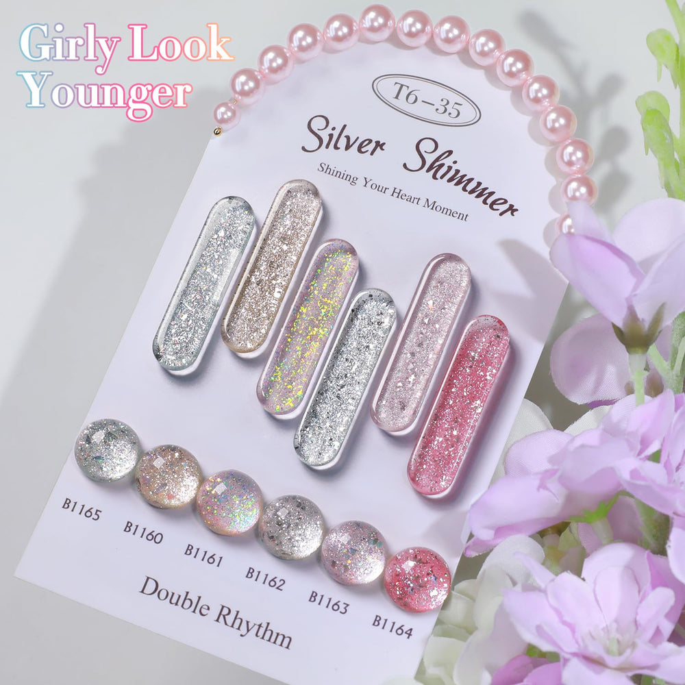 Double Rhythm Pink B1161 nail-art look ideal for parties and daily wear.