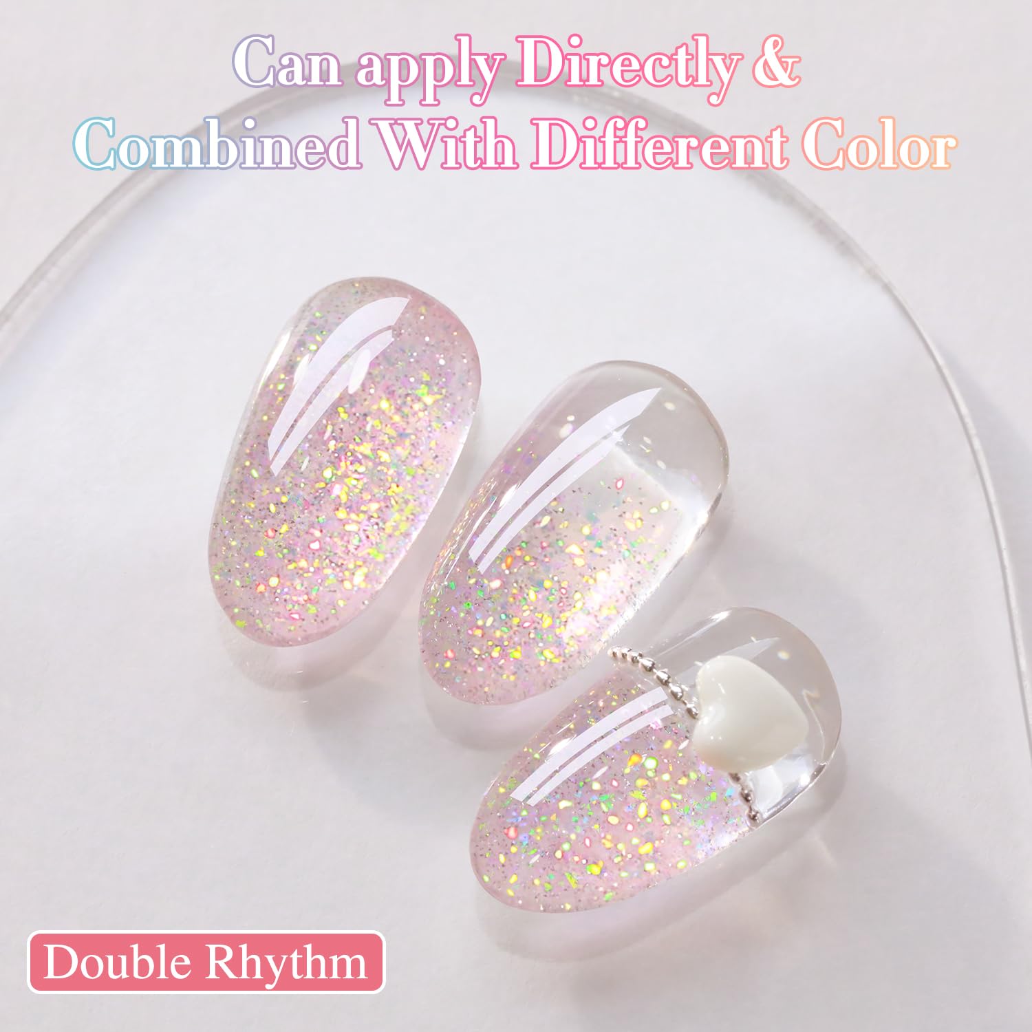 Double Rhythm Pink B1161 swatch displays shimmering pink color with reflective sparkle.