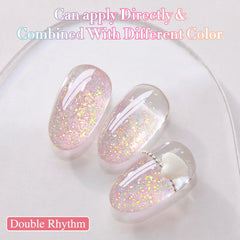 Double Rhythm Pink B1161 swatch displays shimmering pink color with reflective sparkle.