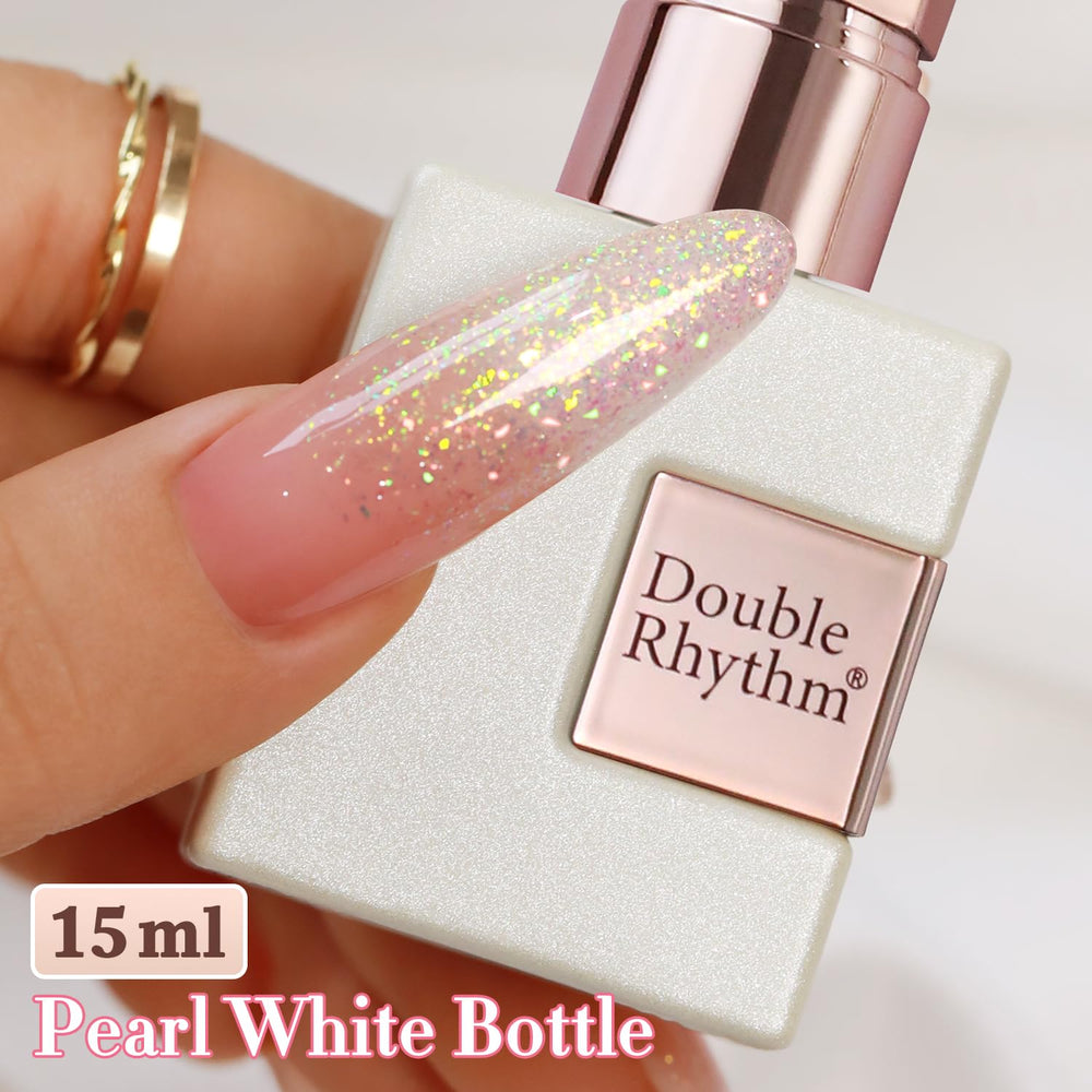 Double Rhythm Pink B1161 top coat seals the shine and extends wear.