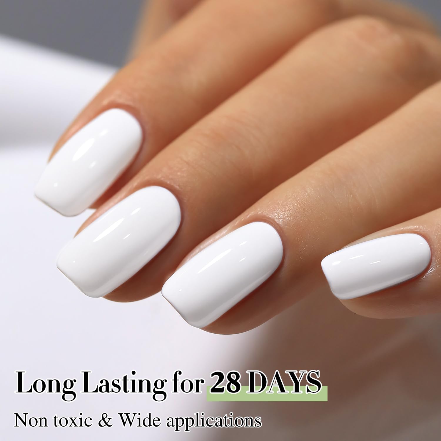 Close-up of glossy finish from Double Rhythm gel polish