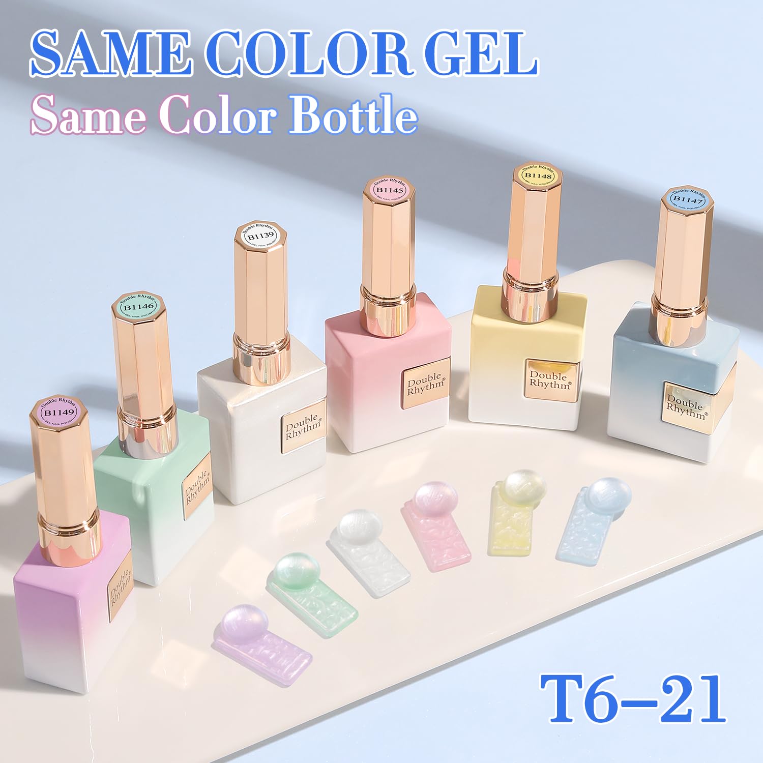 Double Rhythm Green 15ml gel polish bottle for fresh, vibrant nails.