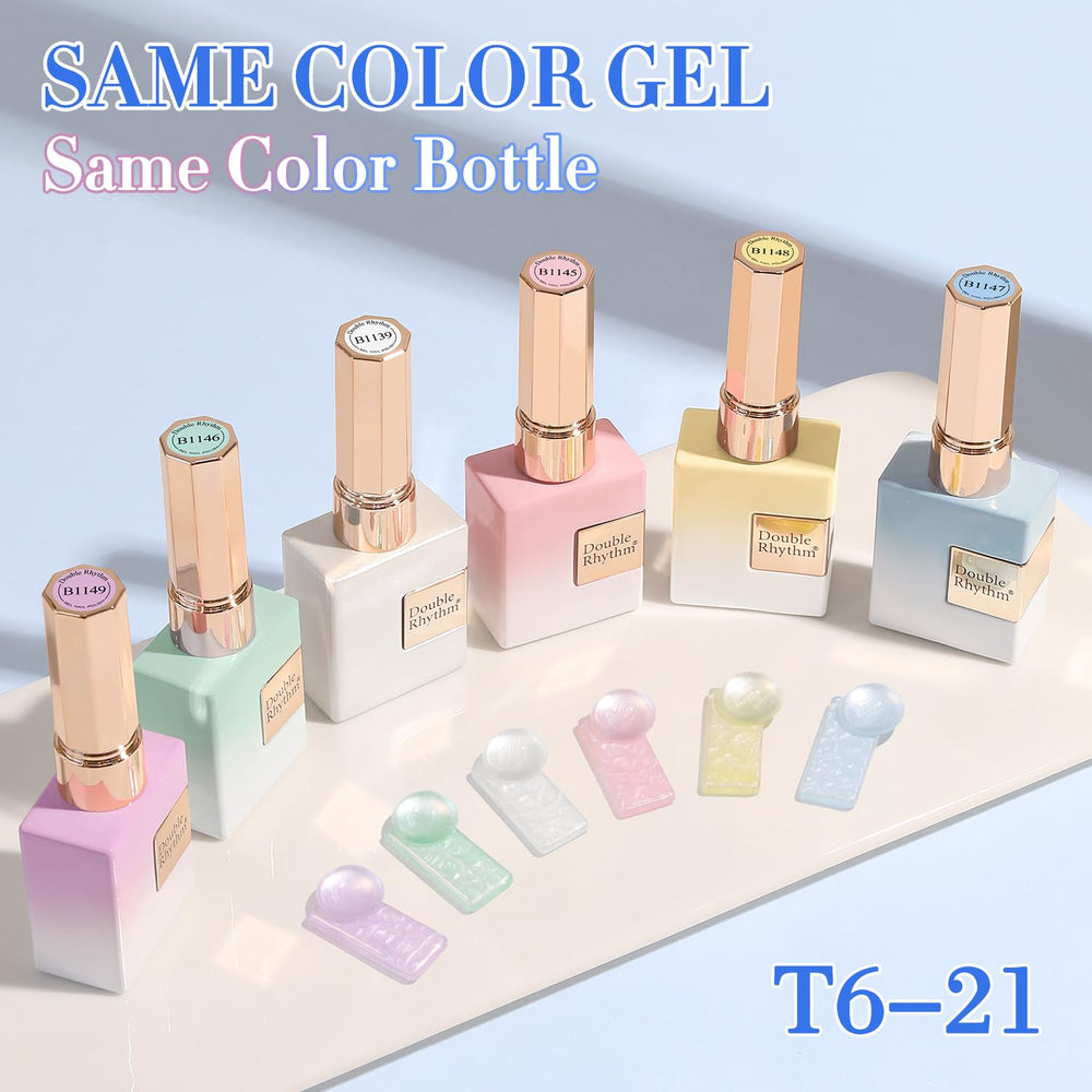 Double Rhythm Green 15ml gel polish bottle for fresh, vibrant nails.