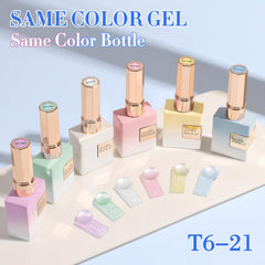Double Rhythm Green 15ml gel polish bottle for fresh, vibrant nails.