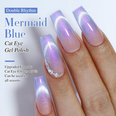 Close-up swatch of holographic glitter with Double Rhythm gel polish