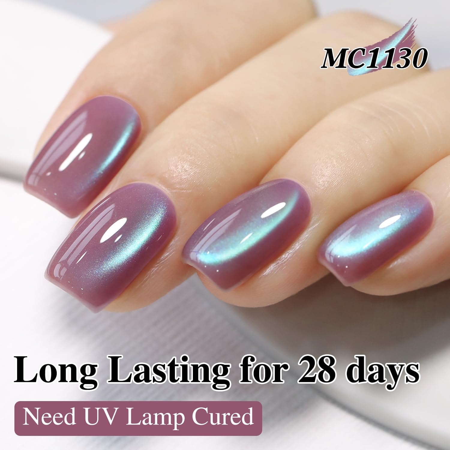 At-home nail art ideas with Double Rhythm Ice Glass Cat Eye polish.