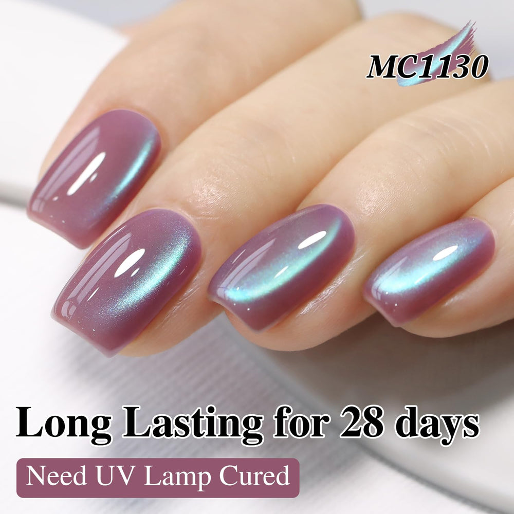 At-home nail art ideas with Double Rhythm Ice Glass Cat Eye polish.