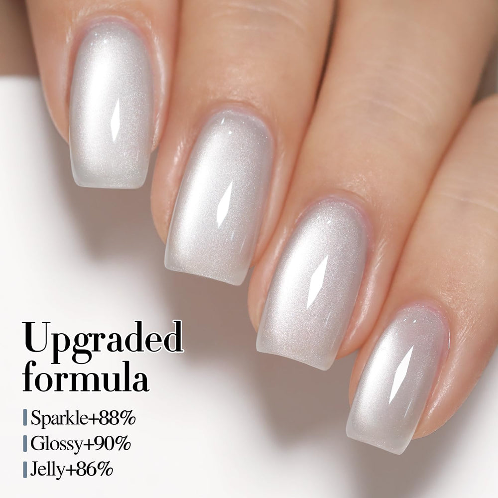 Double Rhythm jelly glass polish swatch displays translucent sheer color for versatile looks.