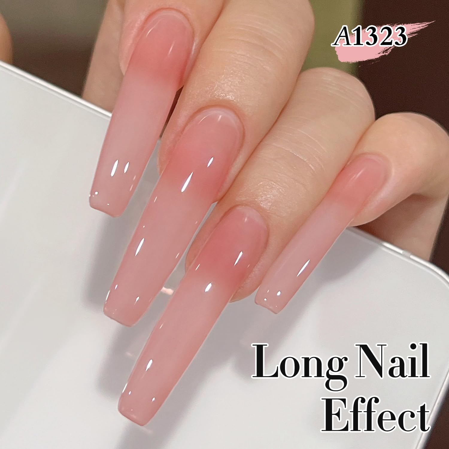Layered effect demo of Double Rhythm jelly polish on a nail swatch