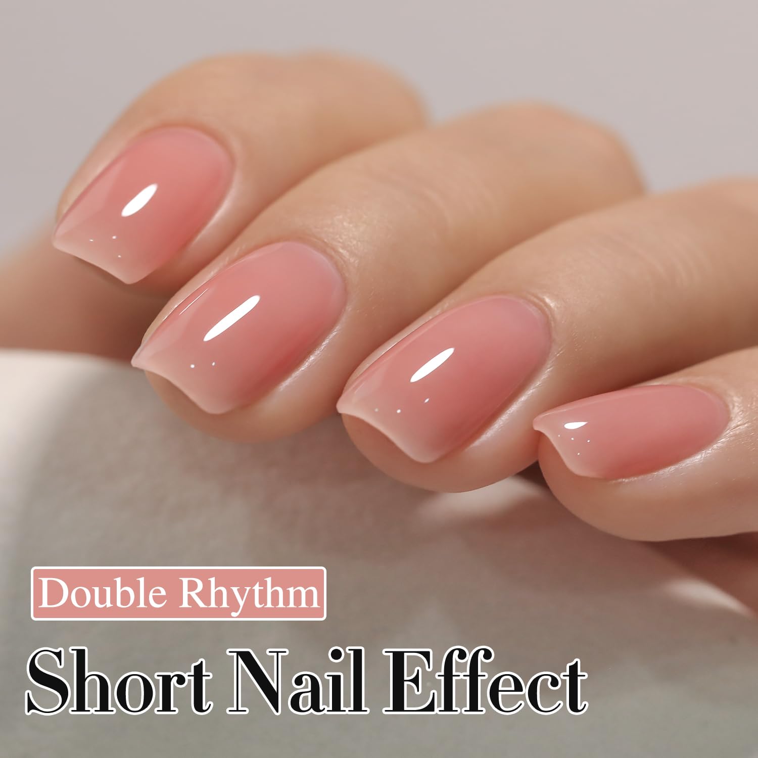 Milky pink swatch from Double Rhythm showing sheer buildable shade