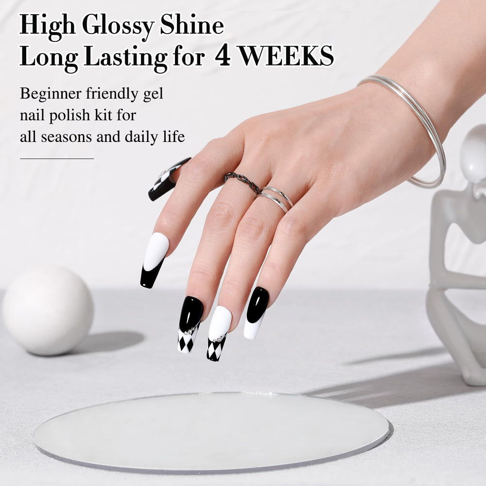 Double Rhythm black gel polish swatch for bold, high-impact color.