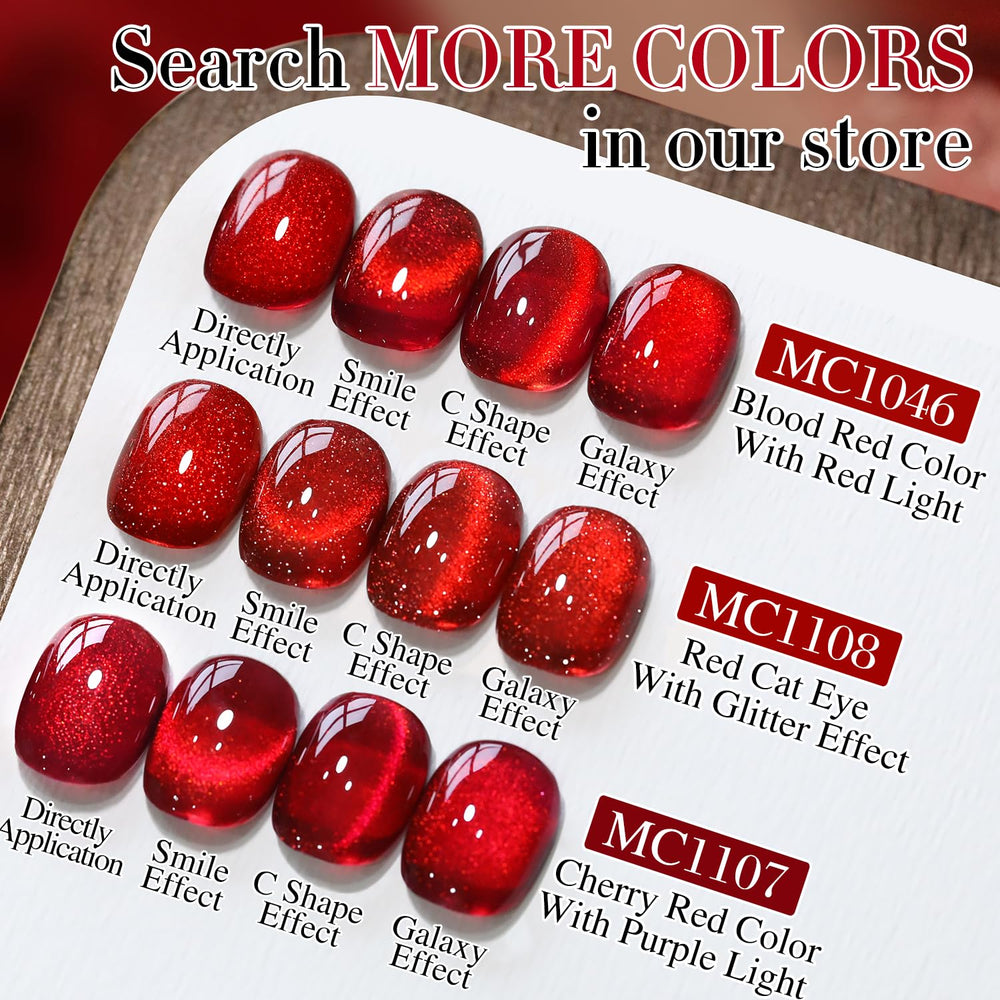 Double Rhythm magnet effect on nails under LED cure for dramatic depth.