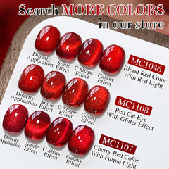 Double Rhythm magnet effect on nails under LED cure for dramatic depth.