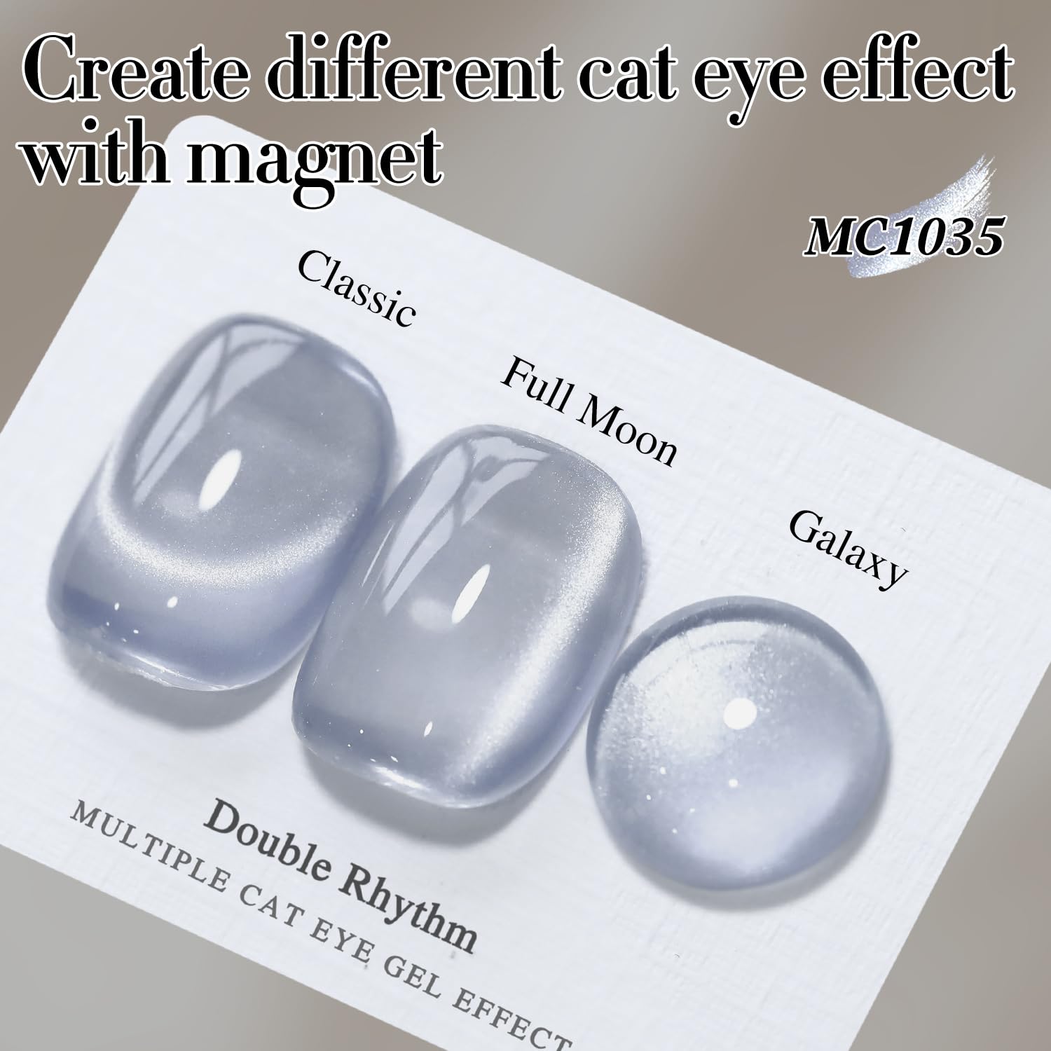 Double Rhythm magnet tool for creating cat-eye effects on nails.