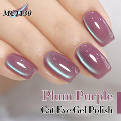 Close-up of magnetic glitter shimmer from Double Rhythm for dynamic color effect.