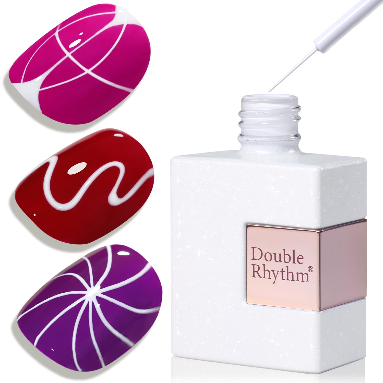 Double Rhythm metallic gel liner Bronze Mirror close-up for dramatic nail art