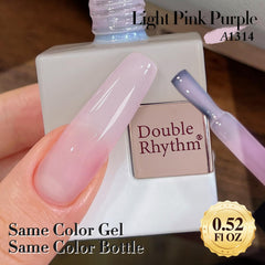 Double Rhythm milky pink swatch demonstrating sheer layering and glow.